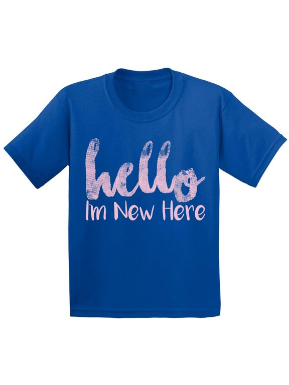 Hello I am New Here Infant Shirt I am New Here T Shirt I'm New Girls Shirts Girls Romper Pink Outfit for Baby Kids Cute T-Shirts Lovely Baby Girl Shirts Kids Birthday Gifts Boys Outfit