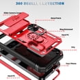 thumbnail image 2 of Compatible with Google Pixel 9A Case 360° Metal Rotated Ring Holder Magnetic Kickstand【Camera Protection】 Military - Grade Heavy Duty For Google Pixel 9A Shockproof Phone Case, Black+Red, 2 of 9
