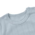 thumbnail image 4 of Weebloom Baby Boy Girl Pajamas Bodysuits Ribbed Short Sleeve Bodysuit Pjs Loungewear Sleepers Romper Onesie Light Blue 6-12 Months, 4 of 6