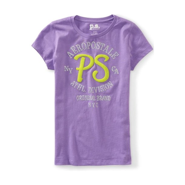 Aeropostale Niñas Athl. Camiseta gráfica Division, Púrpura, S (8)