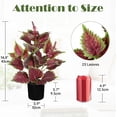 thumbnail image 2 of Artificial Plants Indoor with Pot 16.9" Faux Potted Perilla Plants Indoor Decorative Silk Greenery in Black Pot for Farmhouse Home Bathroom Living Room Office Table Shelf Decor, 2 of 5