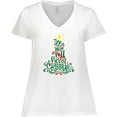 thumbnail image 3 of Inktastic We Wish You A Merry Christmas Women's Plus Size V-Neck T-Shirt, 3 of 5