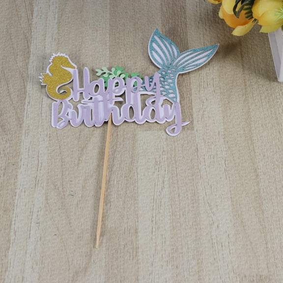GOOHOCHY Cake Decorations Birthday Toppers for Cakes Mermaid Tail Plugin