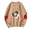 thumbnail image 4 of yievot Women's Valentine Sweatshirts Crew Neck Pullover Heart Loose Sweatshirt, 4 of 5