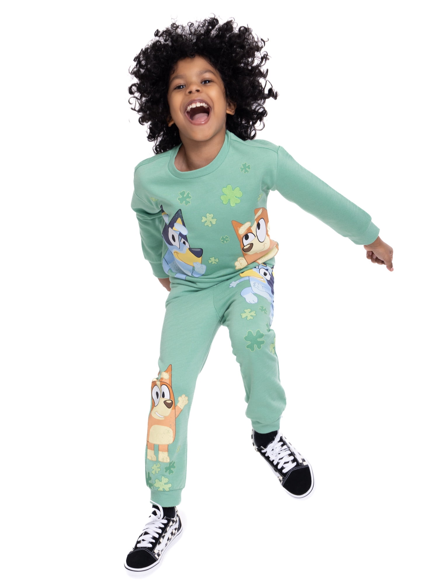 Bluey Toddler Girls St. Patrick's Day Pullover and Joggers Set, 2-Piece