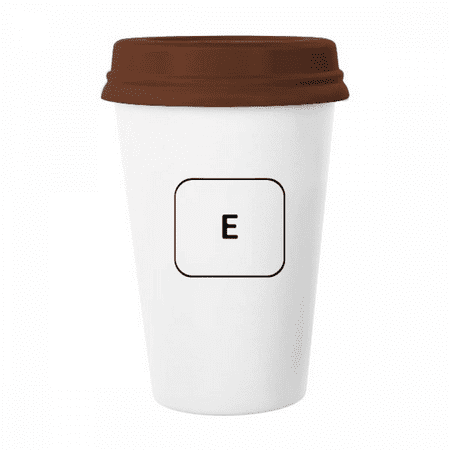 

Keyboard Symbol E Art Deco Fashion Mug Coffee Drinking Glass Pottery Cerac Cup Lid