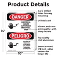 thumbnail image 2 of (2 Pack) Electrical Hazard Authorized Only Bilingual OSHA Danger Sign 10 Inch X 14 Inch Indoor / Outdoor Rust-Free Aluminum Metal Signs for Workplace, Workshop, and Construction Site,, 2 of 8