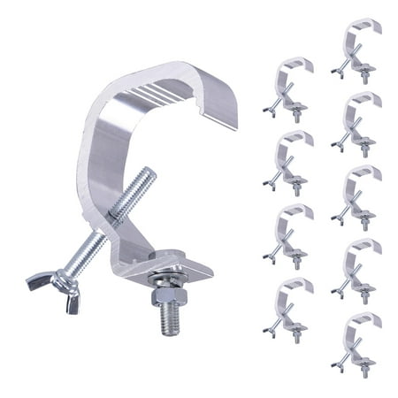 Stage Lighting Clamps - 10pc 44lbs Small Stage Light Hook Aluminum Alloy Clamp Mount Par LED Moving Head