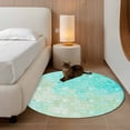 thumbnail image 3 of Aqua Green Large Area Rugs for Bedroom Living Room, Soft Non Slip Carpet Bedside Rug, Watercolor Colorful Ombre Abstract Floral Art Round Floor Cover Kitchen Accent Rug 3' for Dining Room/Office, 3 of 9
