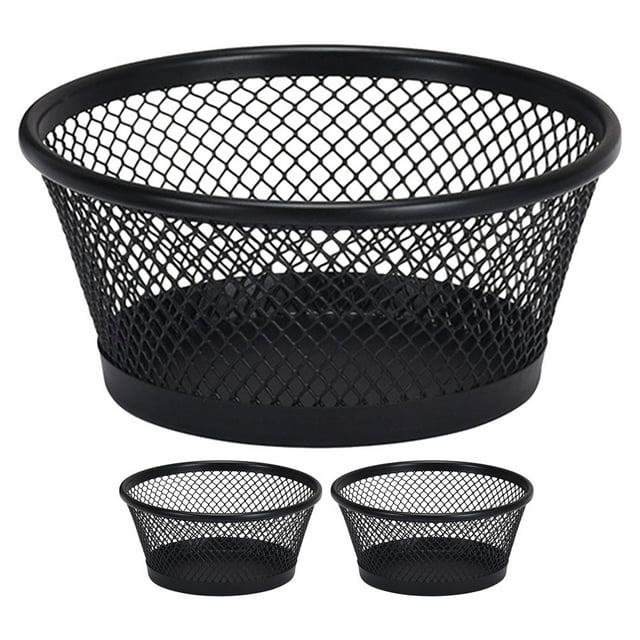 Shisuyan 3Pcs Mesh Paper Clip Holder Desktop Paperclip Containers Desk Binder Clips Storage Holder