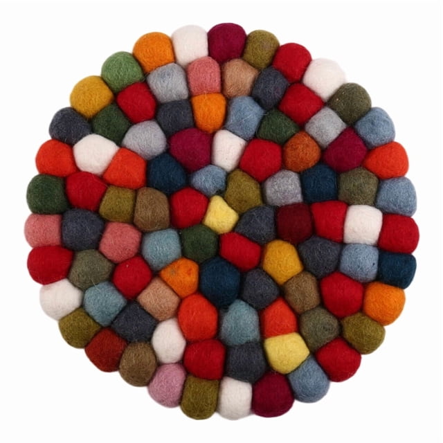 Handmade Colored Wool Felt Singing Bowl Mat Buddhist Tibetan Singing Bowls Round Mats Percussion Instruments Accessories,1 x Percussion Instrument Adornment mat,Multicolor