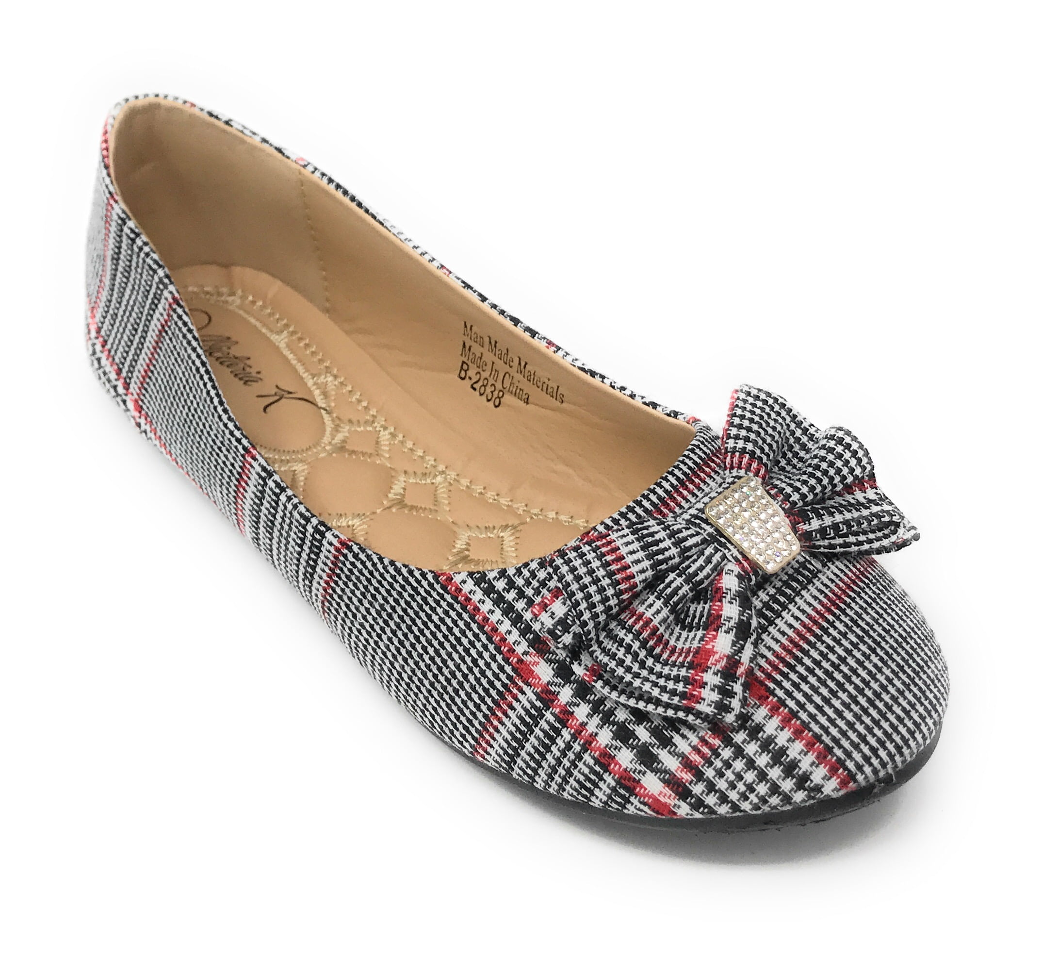 plaid womens flats