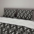thumbnail image 2 of Botany Comforter & Sham Bedding Set, Leaves Forming Mother Nature Floral Forest Foliage Meadow Woods Concept, 3 pcs Duvet Set Microfiber Filling Quilt, 5 Sizes, Grey and Pale Grey, by Ambesonne, 2 of 4