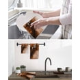thumbnail image 5 of Blue Marble Kitchen Dish Towels for Drying Dishes Set of 2, Modern Ombre Abstract Ink Painting Art Waffle Weave Microfiber Hand Tea Bathroom Towels Quick Dry & Absorbent Towel 15.7x23.6, 5 of 7