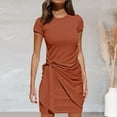 thumbnail image 2 of Eashery Summer Fashion Dress Female Round Neck Tight-fitting Womens Dresses Spring Red XL, 2 of 5