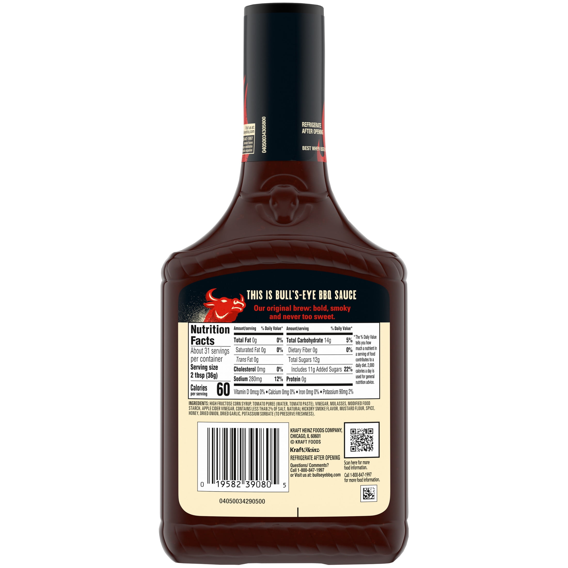 Bull's-Eye Original BBQ Sauce, 40 oz Bottle