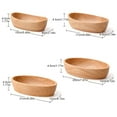 thumbnail image 4 of Oval Wooden Bowl Boat Shape Solid Wooden Food Plate Creative Wooden Bowl Salad Bowl Dried Fruit Tray Wooden Tableware for Kitchen Decoration Type 4, 4 of 10