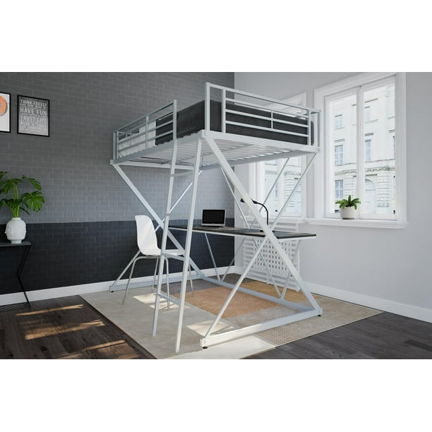 X Loft Bed over Workstation