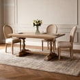 thumbnail image 4 of Noble House French Country Round Back Dining Chairs with Solid Wood Frame, for Living Room, Kitchen, Beige, Set of 2, 4 of 8