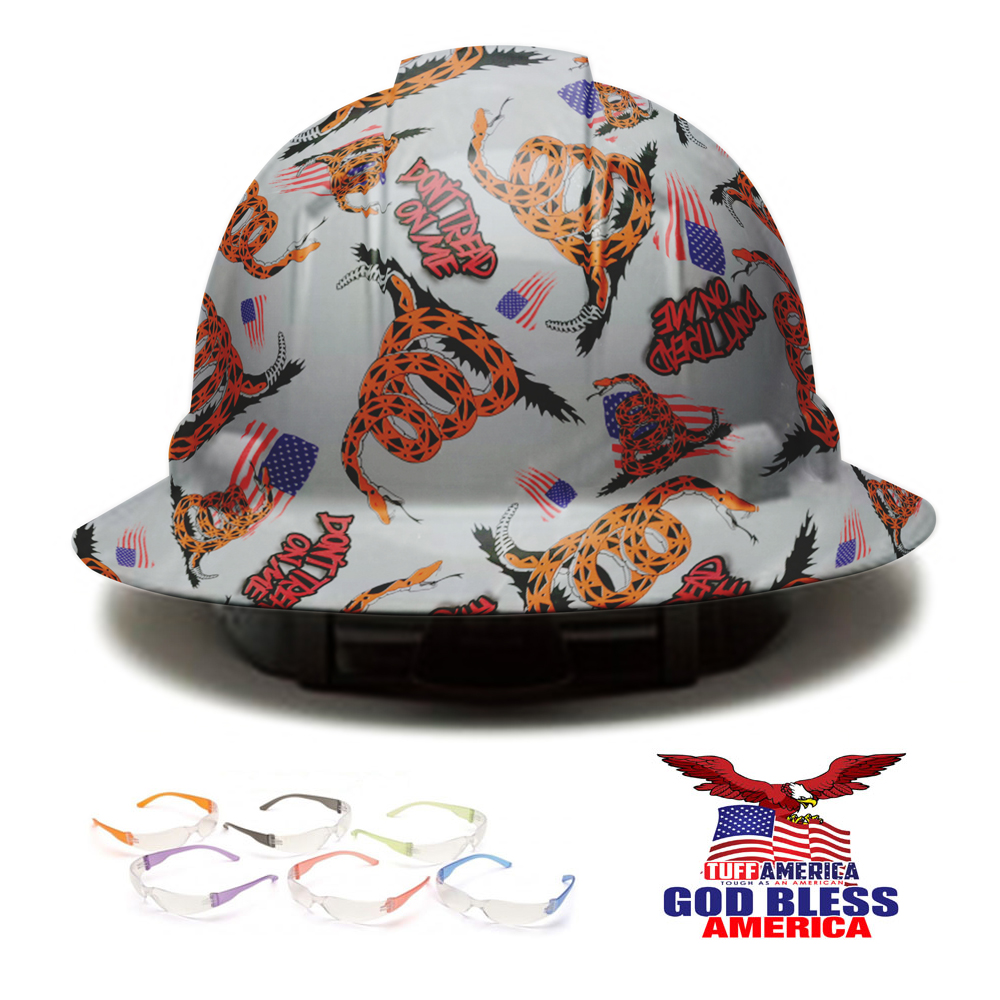american flag full brim hard hats