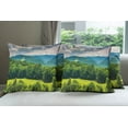 thumbnail image 6 of Ambesonne Mountain Throw Pillow Cover 4 Pack, Landscape of Mountains, 18", Forest Green, 6 of 7