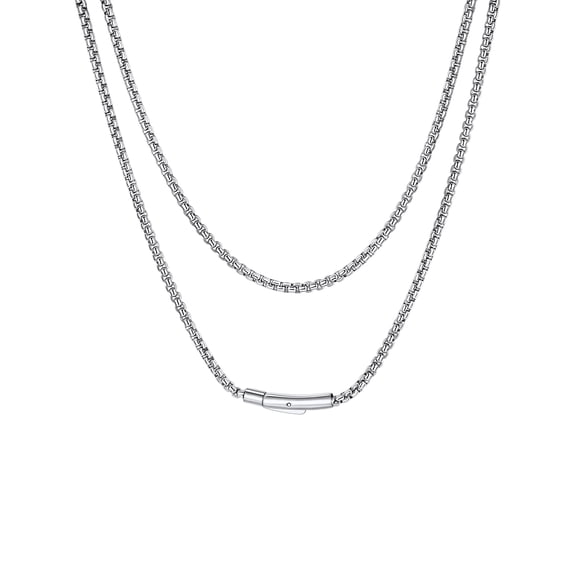 ChainsHouse Men's Stainless Steel Rolo Chain Necklace 3mm Minimalist Cable Link Chain Jewelry Gift for Women Men Birthday Christmas
