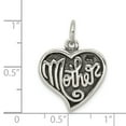 thumbnail image 3 of Sterling Silver Antique Mother Heart Charm Pendant, 3 of 4