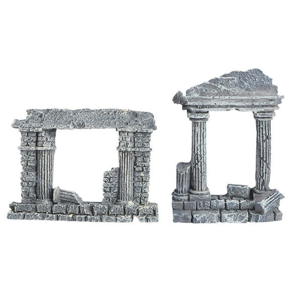 2pcs Aquarium Roman Column Resin Decorations for Fish Tank Landscape
