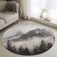 thumbnail image 2 of National Parks 3ft Area Rug, Canadian Smokey Mountain Cliff Idyllic Washable Non-Slip Small Round Rugs for Entryway Bedroom Kitchen, Soft Circle Carpet for Dining Room, Playroom Nursery Rug, 2 of 9