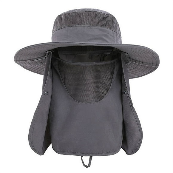 Wide Brim Nylon Breathable Quick Dry UPF 50+ Fishing Hat ,  Protection Sun  With Removable Face Neck Flap Cover