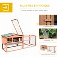 thumbnail image 3 of PawHut Rabbit Hutch 2-Story Bunny Cage Small Animal House with Slide Out Tray, Detachable Run, for Indoor Outdoor, 61.5" x 23" x 27", Natural, 3 of 9