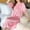 Pink, variant on Royisotas Hot Pink Nightgowns for Women V-Neck Silky Pajamas Pleated Long Loose Casual Womens Nightdress Comfortable