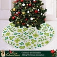 thumbnail image 6 of FMSHPON Clover Branches Xmas Christmas Tree Skirt Stand Mat for Holiday Party Decoration Indoor Outdoor 36 inches, 6 of 6