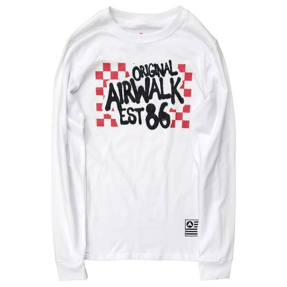 Airwalk Boys White Long Sleeved Airwalk Skater Design T-Shirt Tee Shirt L 10-12