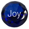 1.5 Inch Inspirational Message Round Cut Jewel Paperweight - Joy (Blue)