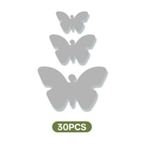 CCOCC 30Pcs Mirror Stickers,Clear Acrylic Surface Mirror for Door,Dreamy Butterfly Shapes Wall Decor Living Room,Sliver