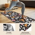 thumbnail image 4 of Colorful Mushroom Mixed Black Pattern Hot Yoga Mat Towel Non Slip for Hot Yoga - Quick-Drying Yoga Mat Cover with 4 Corner Pockets with Travel Bag - Hot Yoga Towel Non Slip 70"x26", 4 of 6