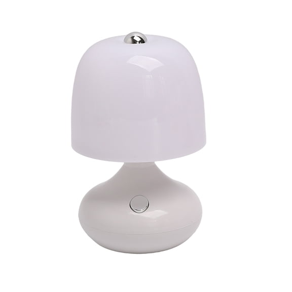 Compact LED Night Light Battery Powered Desk Lamp Decor For Dorm Room And Bedside Reading White 4.76 Inch