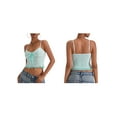thumbnail image 3 of Yunliwuli Women Lace Camisole, Spaghetti Straps Tie-up Patchwork Slim Fit Summer Tops Clubwear, 3 of 10