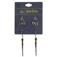 thumbnail image 5 of Harry Potter Earrings For Women 3 Pack Deathly Hallows, Lightning Scar, Harry Potter Wand, 5 of 7