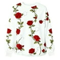 thumbnail image 4 of Xdegoge Valentine's Day Sweatshirt for Women Floral Print Long Sleeve Sweatshirts Oversized Crewneck Pullover Tops Dressy Cssual Blouses, 4 of 9