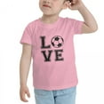 thumbnail image 3 of Soccer Love Cute Toddler T-Shirts for Boys Girls (Pink, 4T), 3 of 5