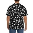 thumbnail image 7 of Goofa Black White Leaves Printed Men's Casual Short-sleeved Shirt,Lightweight Breathable Button-down,Summer Casual men's top,Versatile Fashion shirt-Medium, 7 of 7