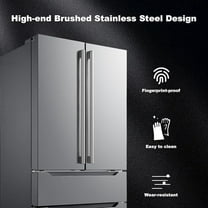Smad Stainless-Steel Refrigerator 22.5 Cu ft Silver Ice Maker Large Full Size