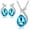 Light blue, variant on HYLLai Silver Drop Water Crystal Jewelry Set for Women, Necklace & Earrings with Flash Rhinestones, Elegant Silver Tone, Gift Ready