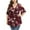Wine, variant on RYRJJ Women Plus Size Tops Summer Wrap V-Neck Short Sleeve Shirt Cold Shoulder Low Cut Peplum Babydoll Tunic Blouse(Black,XL)