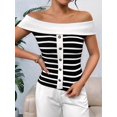 thumbnail image 6 of Womens Sweater Tops Summer Off Shoulder Sweaters Boat Neck Sleeveless Relaxed Fit Knitted Pullover Top White XL, 6 of 10