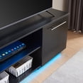 thumbnail image 4 of Medford 68" TV Console Table for TVs up to 75", Media Console Table Entertainment Center with RGB LED Lights and 2 Storage Cabinets, Black, 4 of 6