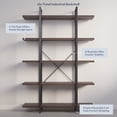 thumbnail image 5 of BELLEZE 5 Tier Modern Rustic Industrial Bookshelf - Hazel (Dark Walnut), 5 of 7