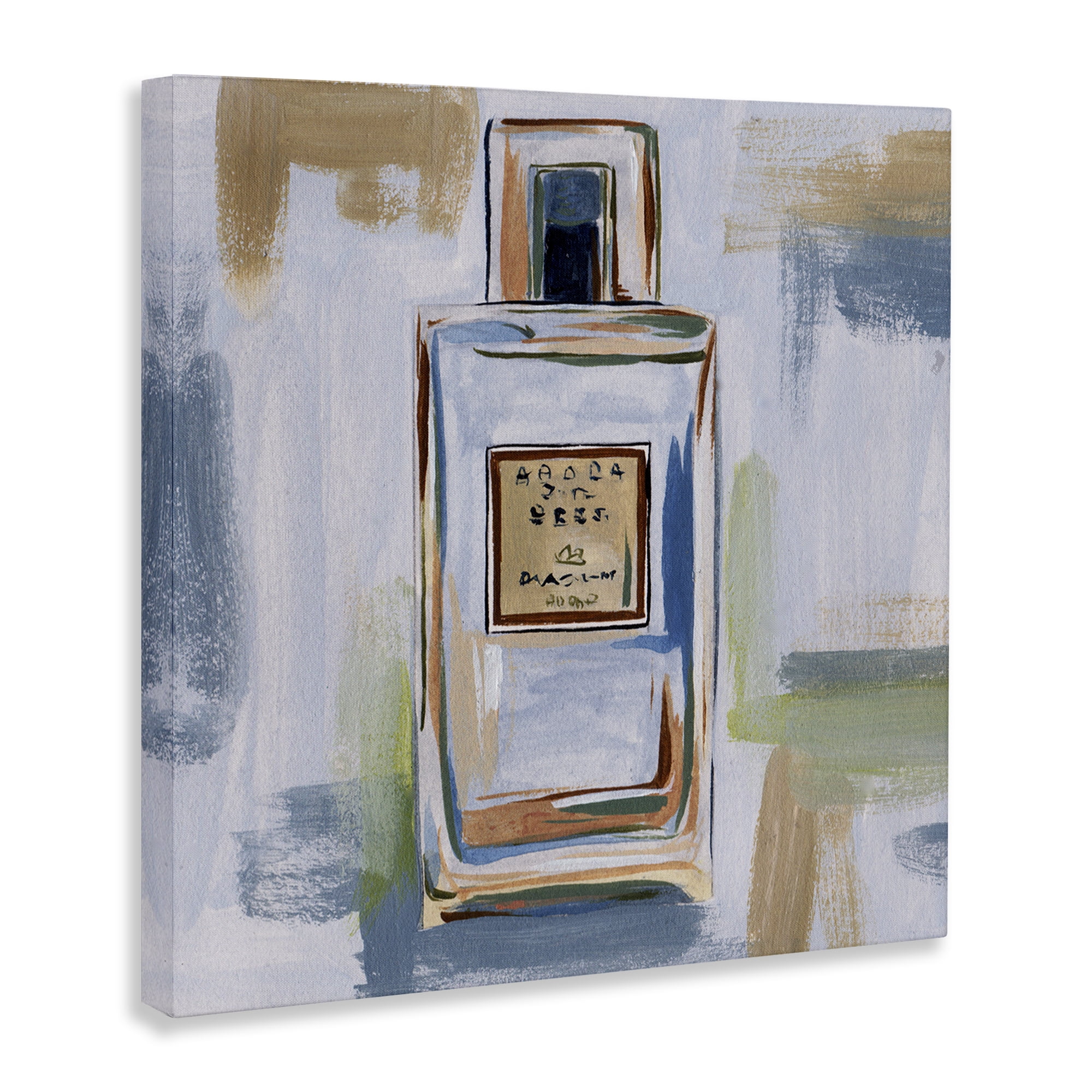 Stupell Industries Cosmetics Bottle Brush Strokes Fashion Painting Wrapped Canvas Art Print Wall Art, 24 x 24